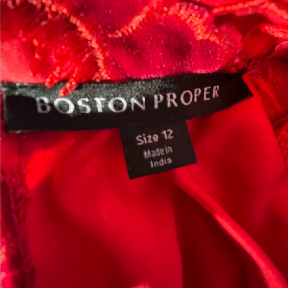 Boston Proper Red Floral Lace Dress - Picture 5 of 5
